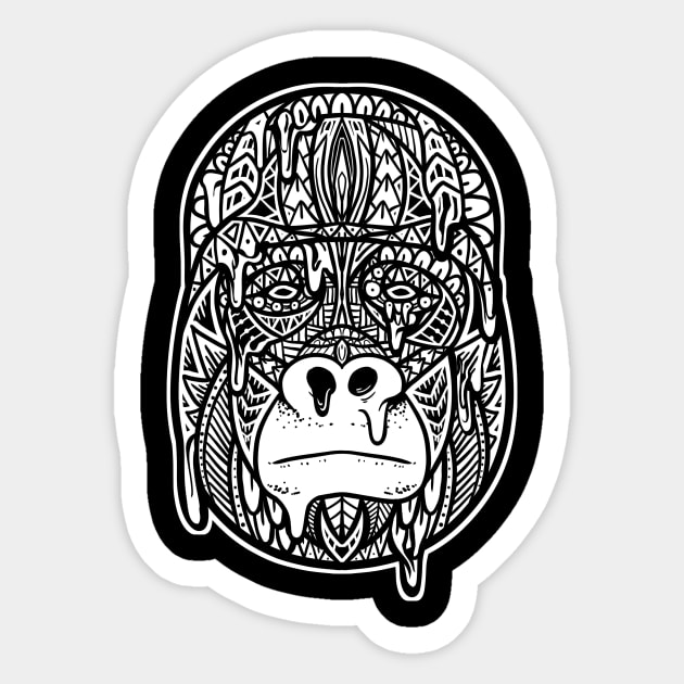 Drippy Gorilla Sticker by Barabarbar artwork